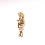 Vintage 9ct Gold Native American Indian Chief Charm