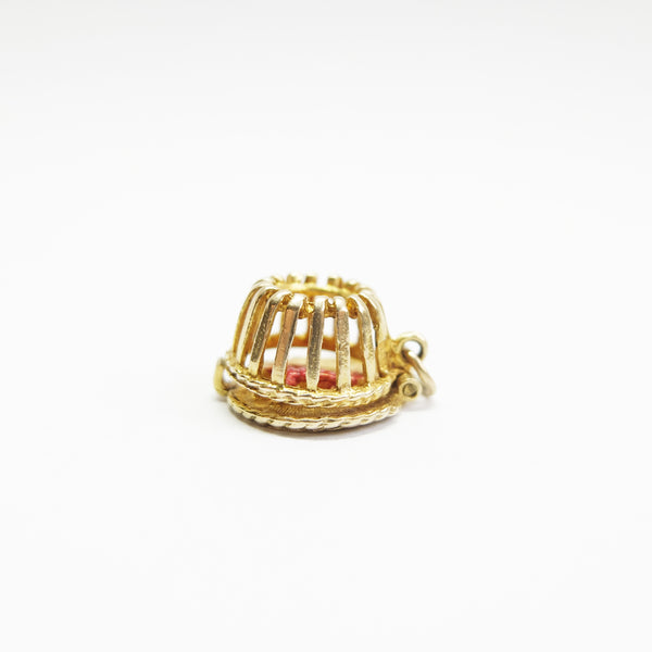 Vintage 9ct Gold Opening Lobster Pot Cage Charm