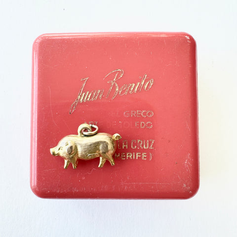 Vintage 9ct Gold Farmyard Piglet Charm