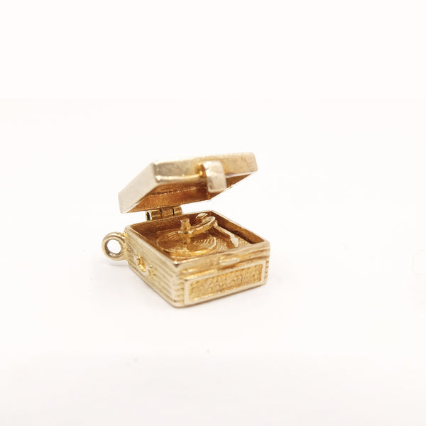Vintage 9ct Gold Opening Record Player Charm