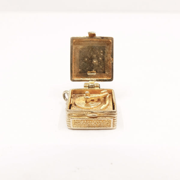 Vintage 9ct Gold Opening Record Player Charm