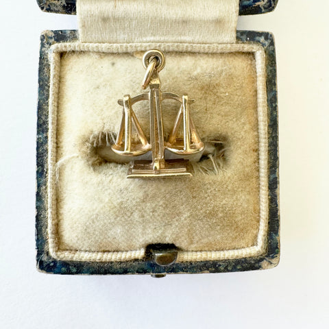 Vintage 9ct Gold Libra Scales Charm