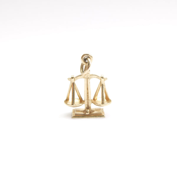 Vintage 9ct Gold Libra Scales Charm