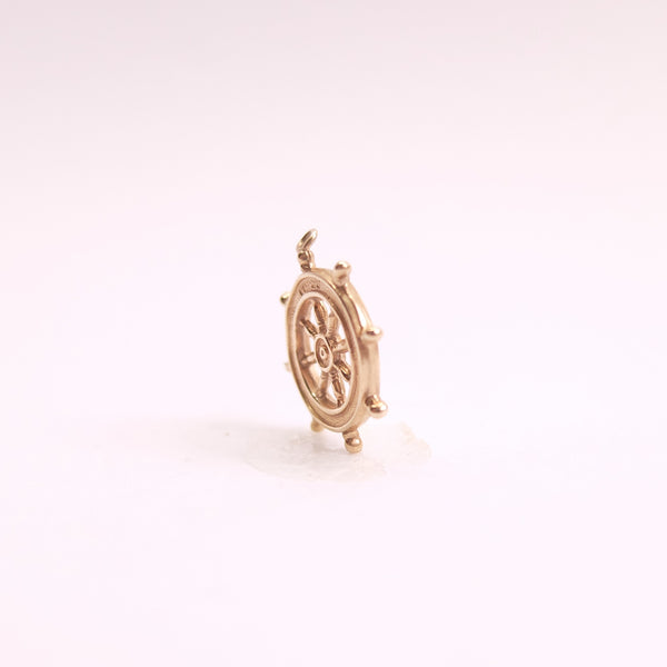 Vintage 9ct Gold Ships Steering Wheel Charm