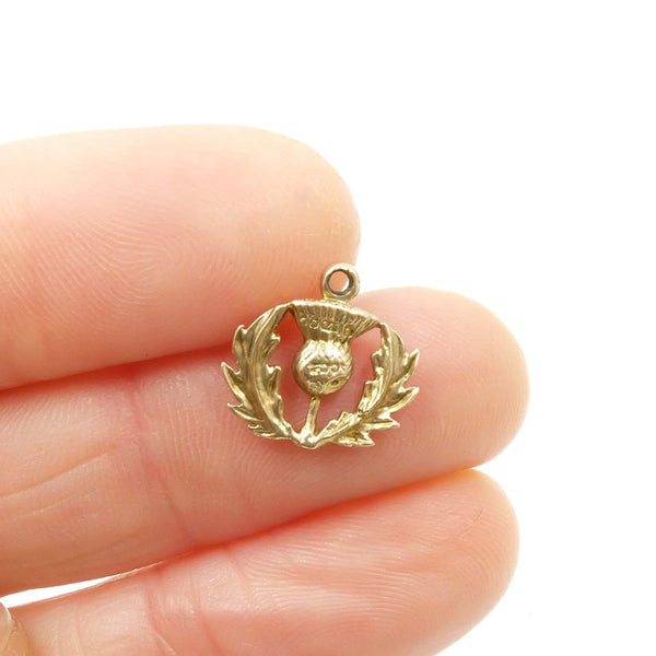 Vintage 9ct Gold Scottish Thistle Charm