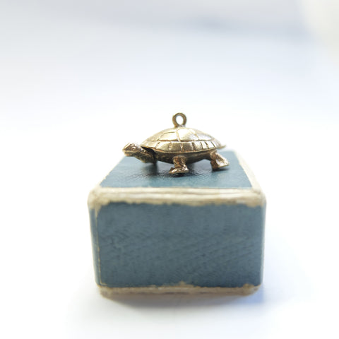 Vintage 9ct Gold Moving Tortoise Charm