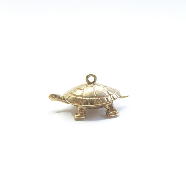 Vintage 9ct Gold Moving Tortoise Charm