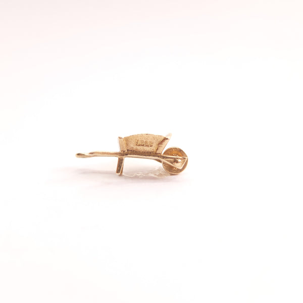 Vintage 9ct Gold Wheel Barrow Gardening Charm