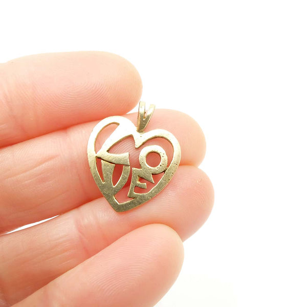 Vintage 9ct Gold 'In Love' Heart Charm