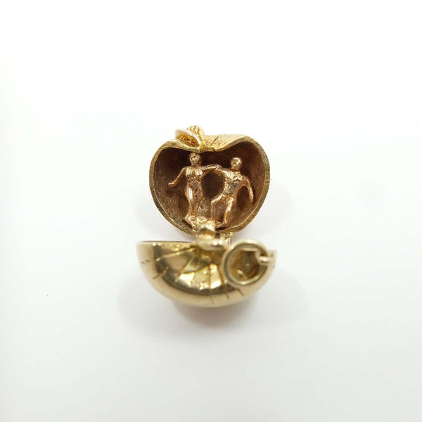 Vintage 9ct Gold Adam & Eve Apple Charm