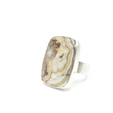 Mexican Lace Agate Gemstone Ring Set in 9ct Gold - 'JOY'