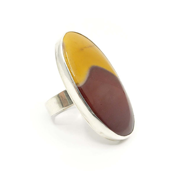 Mookaite Oval Gemstone Ring set in Sterling Silver 'VITALITY'