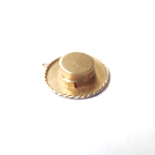 Vintage 9ct Gold Boater Hat Charm (Venice Gondola )