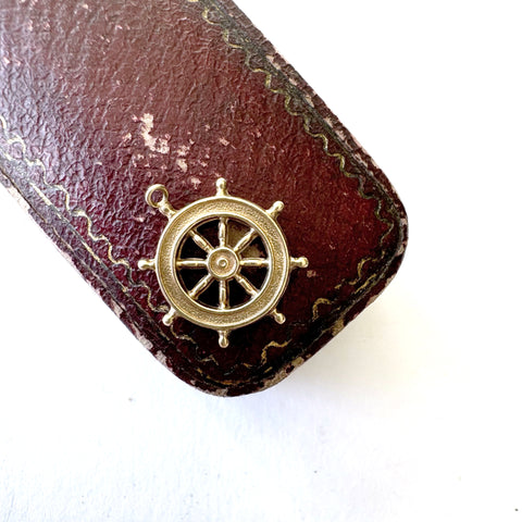 Vintage 9ct Gold Ships Steering Wheel Charm