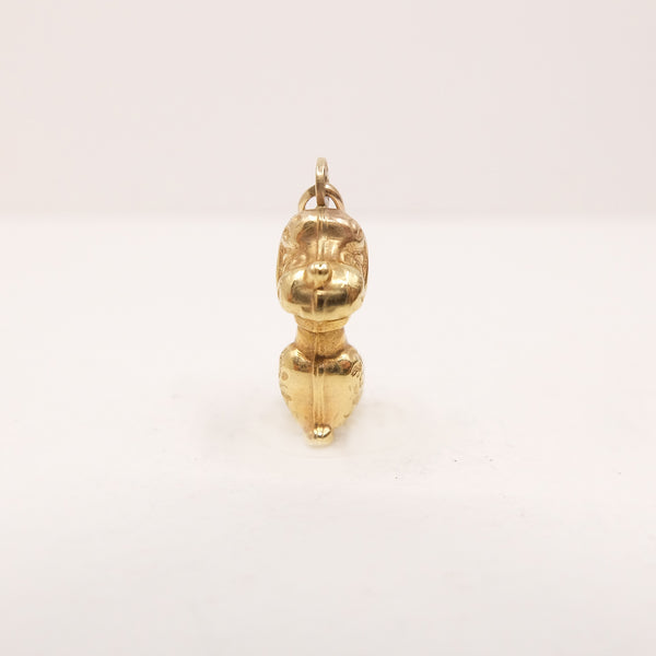 Vintage 9ct Gold Sitting Puppy Dog Charm