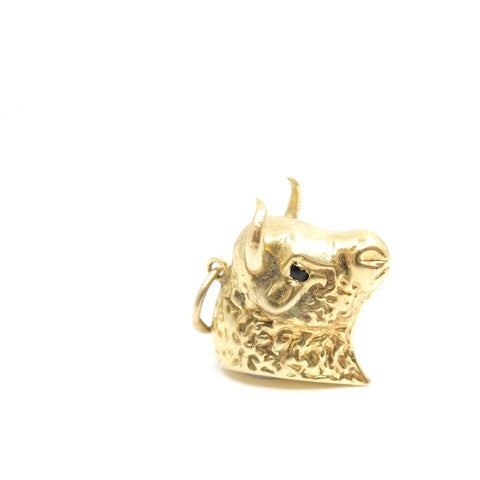 Vintage 9ct Gold Bull Head Taurus Charm