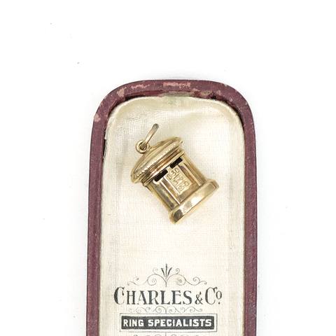 Vintage 9ct Gold Postbox Charm