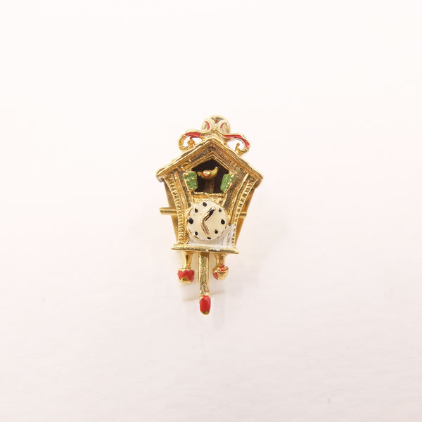 Vintage 9ct Gold Cuckoo Clock Articulated Charm