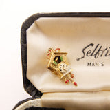 Vintage 9ct Gold Cuckoo Clock Articulated Charm