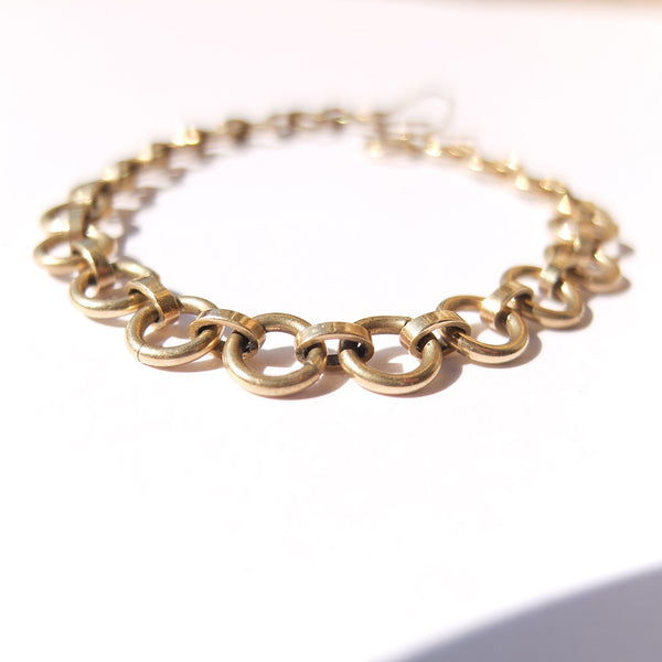 Vintage 9ct Gold Circle Link Bracelet Chain