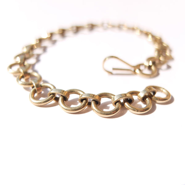 Vintage 9ct Gold Circle Link Bracelet Chain