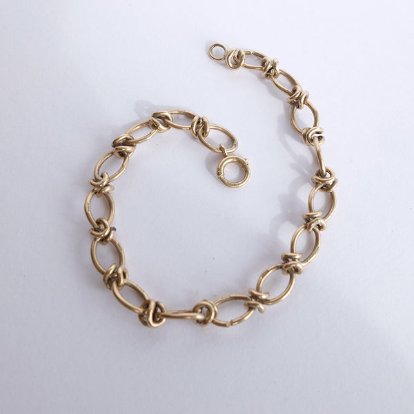 Vintage 9ct Gold Twisted Link Bracelet Chain