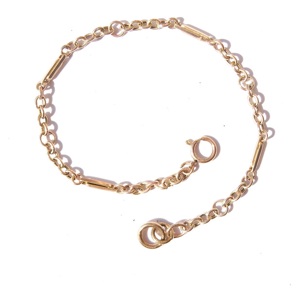 Vintage 9ct Gold Fine Link Bracelet Chain