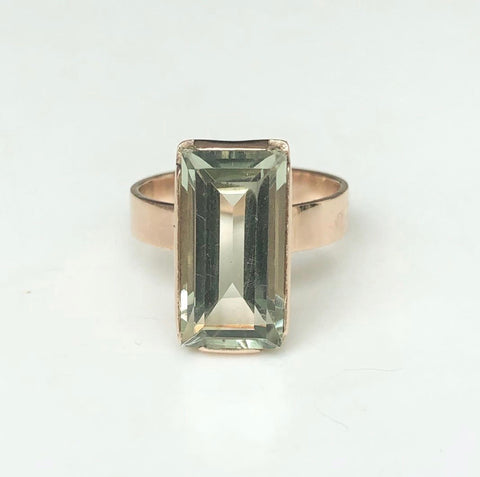 Green Amethyst Custom Ring