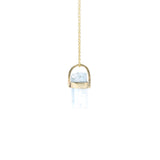 9ct Gold Aquamarine Gemstone Pendant Necklace - 'Healing