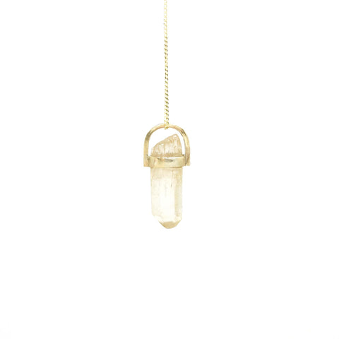 9ct Gold Citrine Gemstone Pendant Necklace - 'Joy'