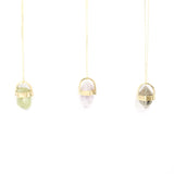 9ct Gold Herkimer Diamond Gemstone Pendant Necklace - 'HARMONY'