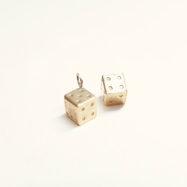 vintage 9ct gold double dice charms