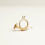 vintage 9ct gold french horn charm