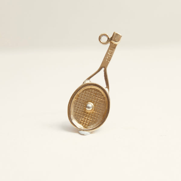 Vintage 9ct Gold tennis racket Charm