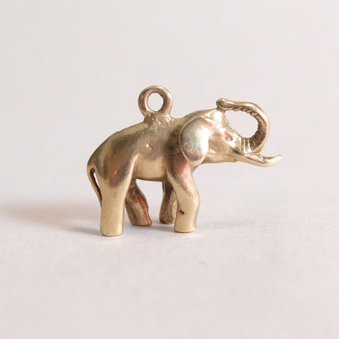 Vintage 9ct Gold Charm - Gold Elephant Charm