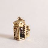 Vintage 9ct Gold Charm - Telephone Box Charm for charm bracelets and chains