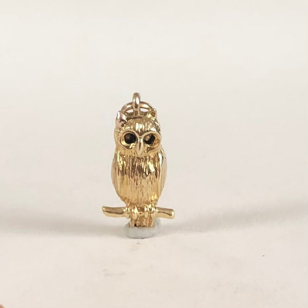 Vintage 9ct Gold Charm Pendant - Owl