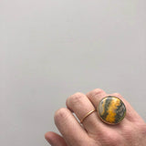 Bumble Bee Jasper Gemstone Ring Set in 9ct Gold 'CREATIVITY'