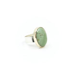Turquoise Oval Gemstone Ring set in 9ct Gold & Silver 'HEALING'