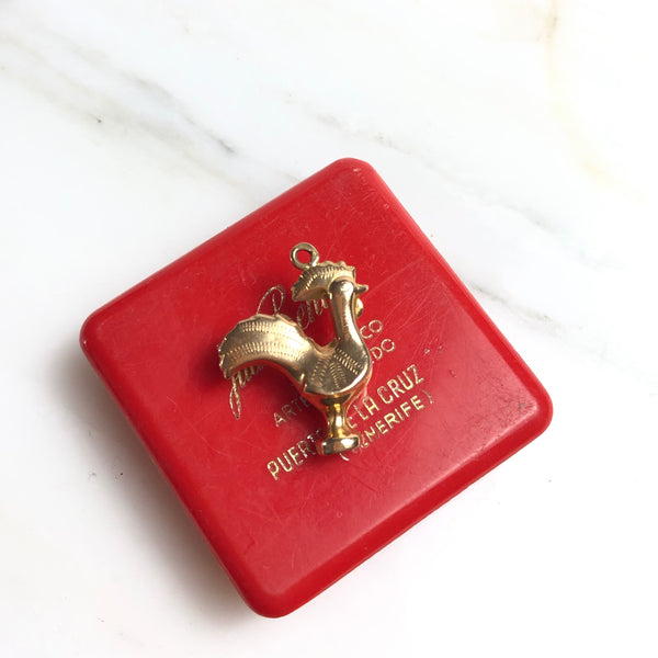 Vintage 9ct Gold Cockerel (Rooster) Charm "Galo de Barcelos"