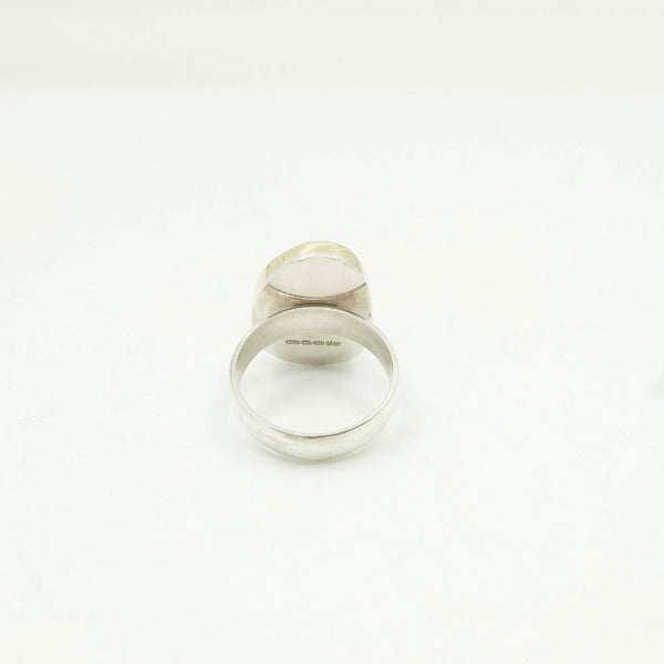 Jade Rose Cut Gemstone Ring set in 9ct Gold & Silver 'ABUNDANCE'