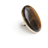 Tigers Eye Gemstone Ring Set in 9ct Gold & Sterling Silver 'EMPOWERMENT'