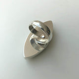 Dalmatian Jasper Marquis Gemstone Ring Set In 9ct Gold & Silver  'DETERMINATION'