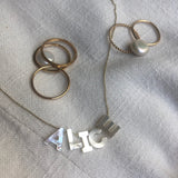Mother Of Pearl 9ct Gold Initial Necklace