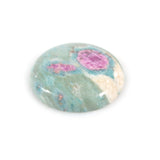 ruby fuschite gemstone - semi precious stone for handmade rings - bottom flat view