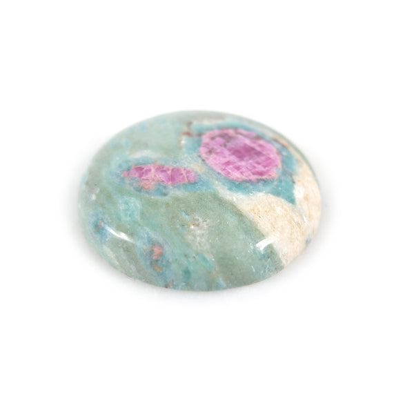 ruby fuschite gemstone - semi precious stone for handmade rings - bottom flat view