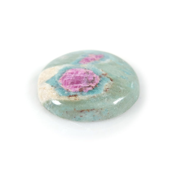 ruby fuschite gemstone - semi precious stone for handmade rings = bottom view marbling