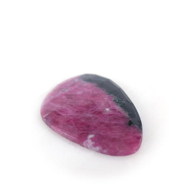 ruby zoisite faceted gemstone for handmade semi precious stone rings in gold or silver - front side