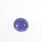 small round blue tanzanite gemstone for handmade rings with silver, gold and semi precious stones - side view