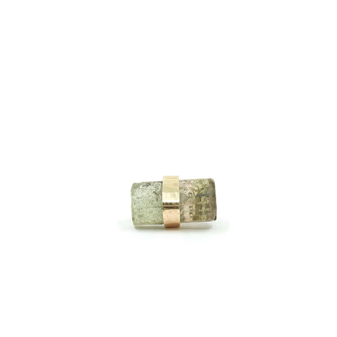 9ct Gold Watermelon Tourmaline Gemstone Single Stud Earring - 'Protection'
